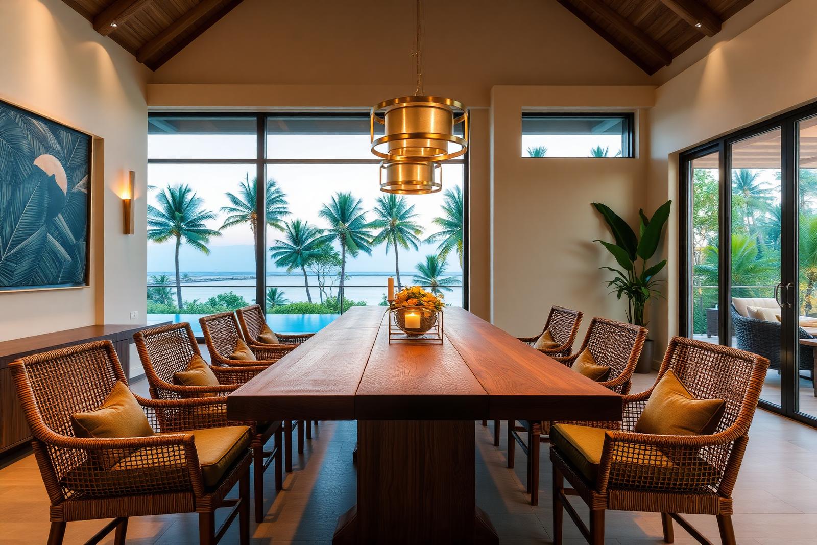 Olive Loft — Long oak dining table built for slow, shared meals