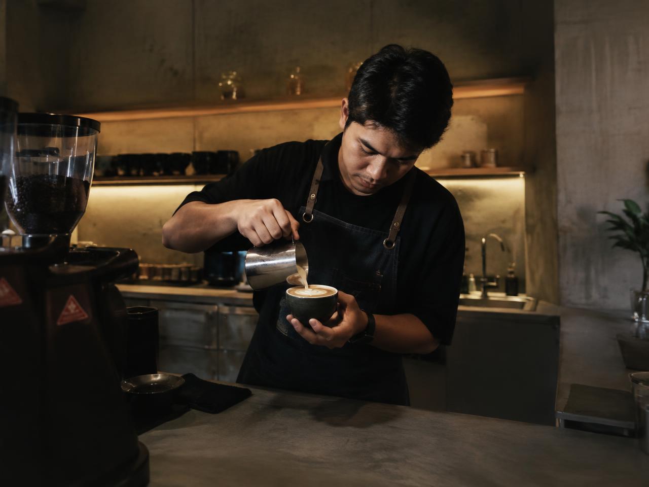 Alchemist Specialty Coffee — Latte art at the brew bar