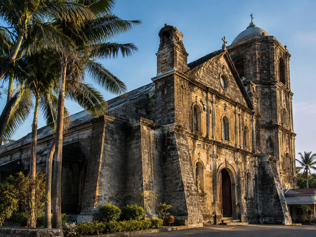 Naga Metropolitan Cathedral — Weathered stone and buttresses