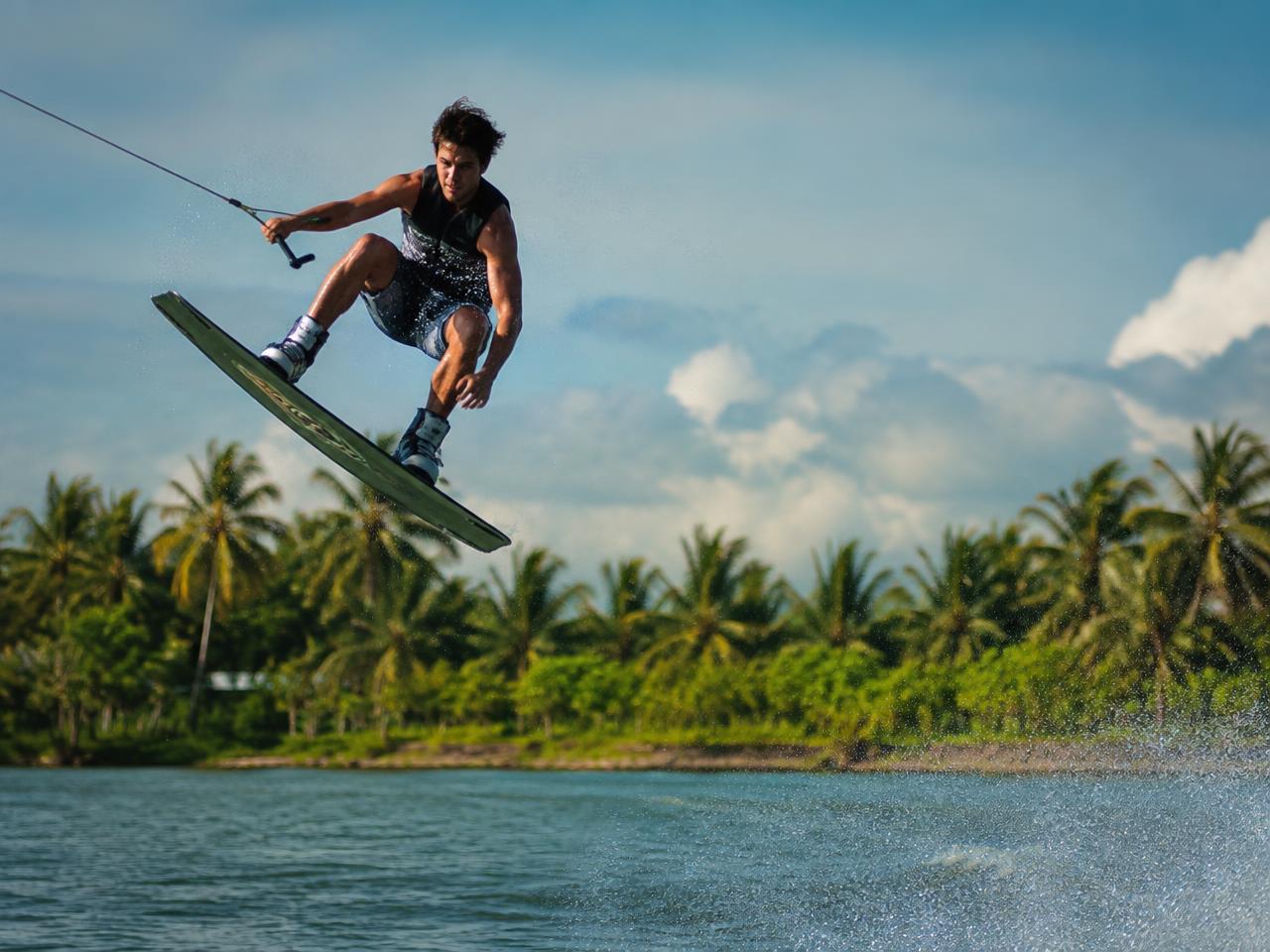 CamSur Watersports Complex — Catching air on the main cable