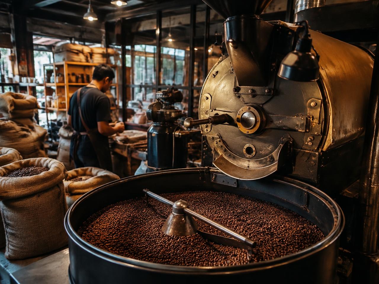 Rebel Coffee Roasters — Beans cooling in the roastery