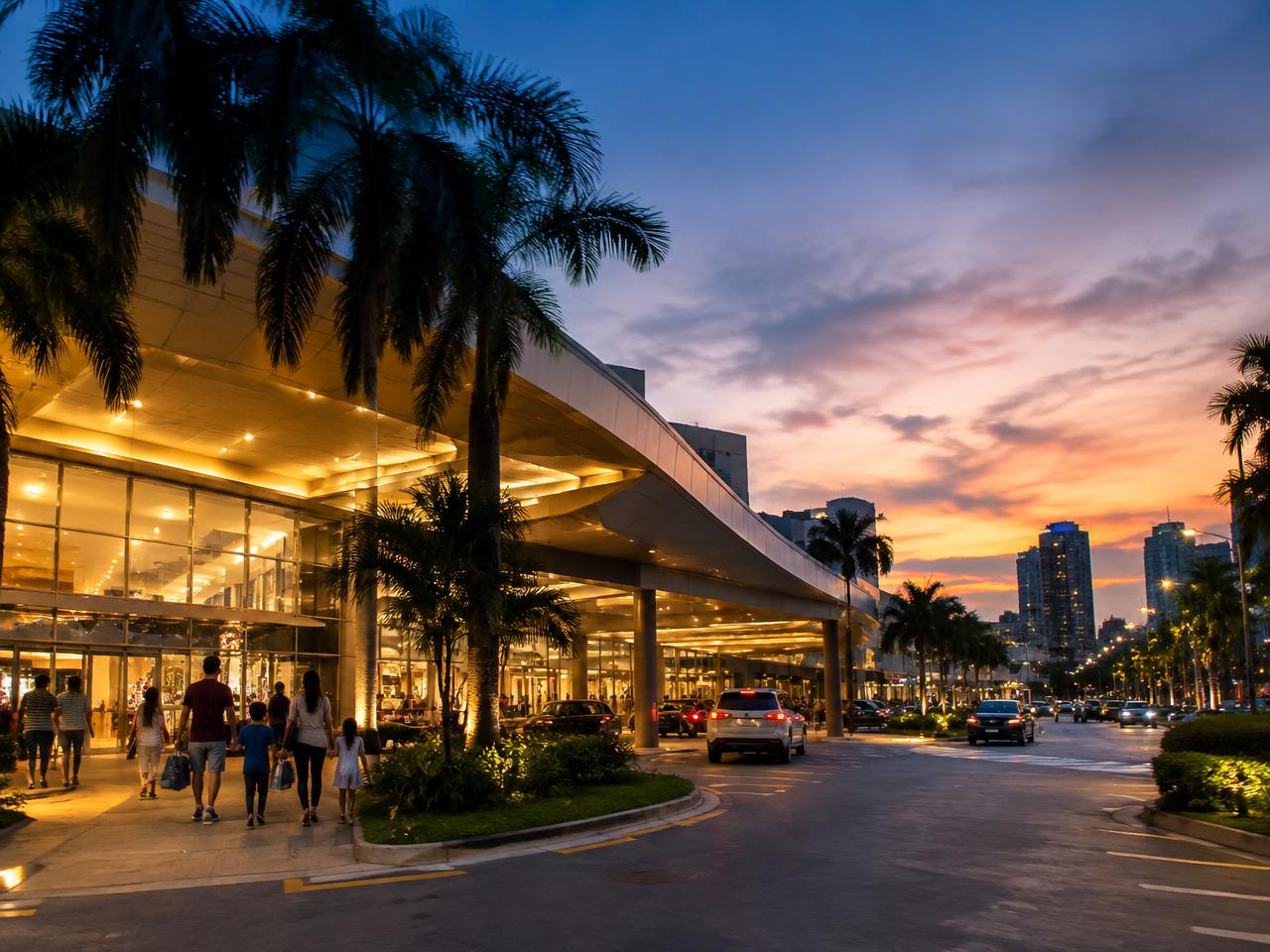 SM City Naga — Evenings at the mall entrance