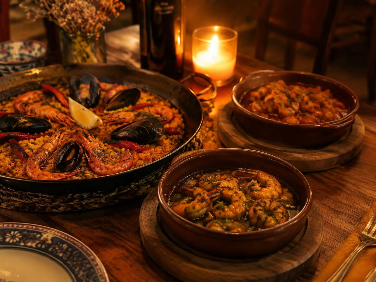 Soledad Restaurant — Paella, gambas, and callos by candlelight